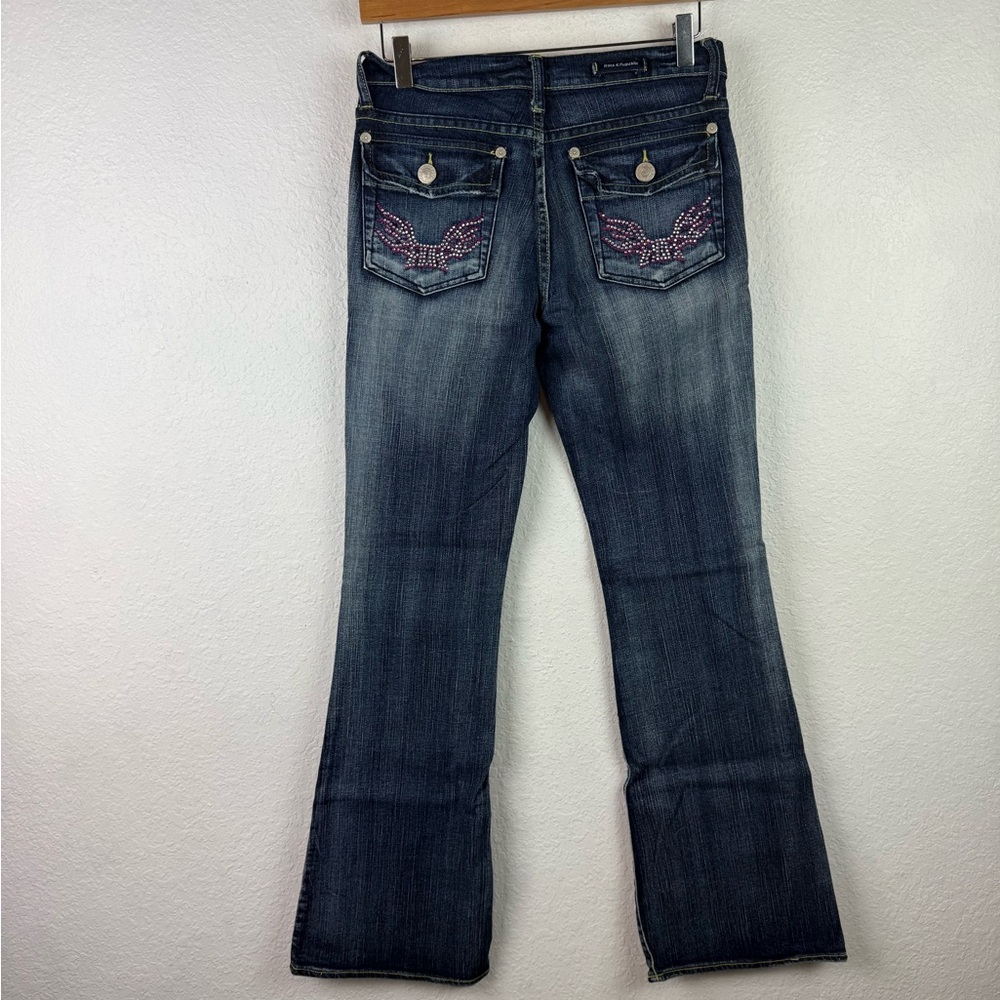 Rock & Republic pink rhinestone Y2K vintage jeans low waist 26 long - Picture 7 of 8